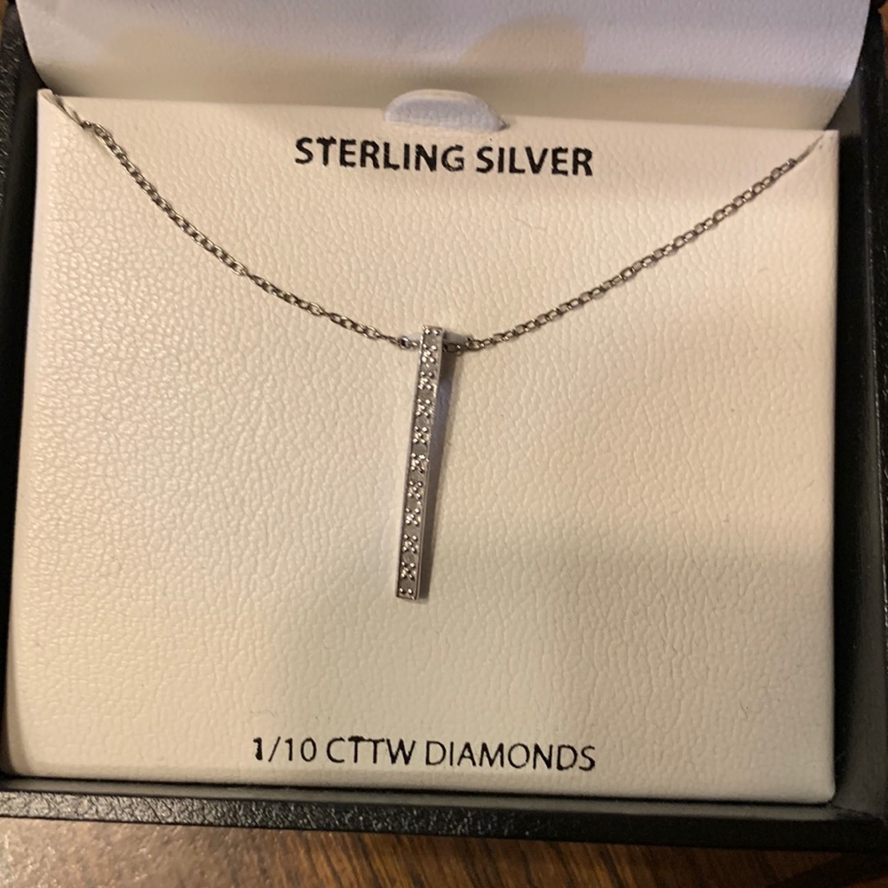 18in sterling silver bar necklace